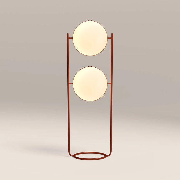 Bodie Floor Lamp Opal Glass & Rust Red