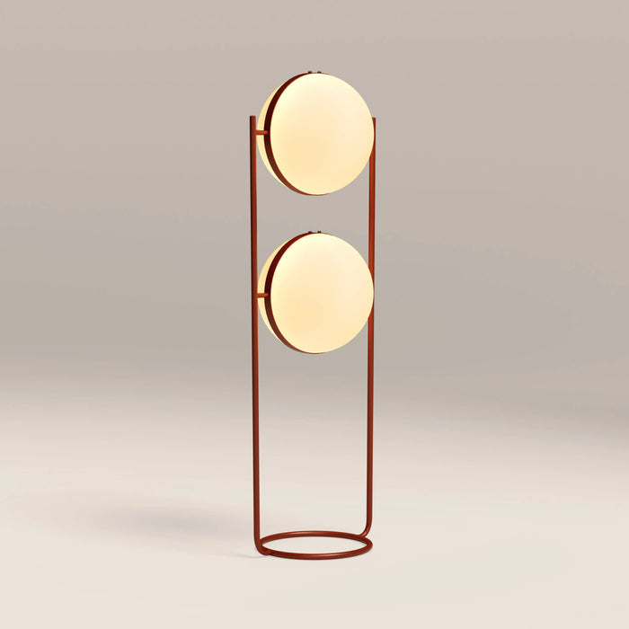 Bodie Floor Lamp Opal Glass & Rust Red