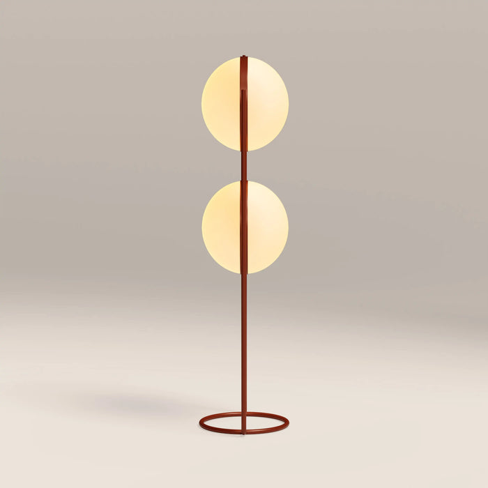 Bodie Floor Lamp Opal Glass & Rust Red