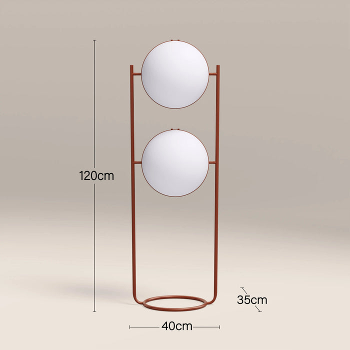 Bodie Floor Lamp Opal Glass & Rust Red
