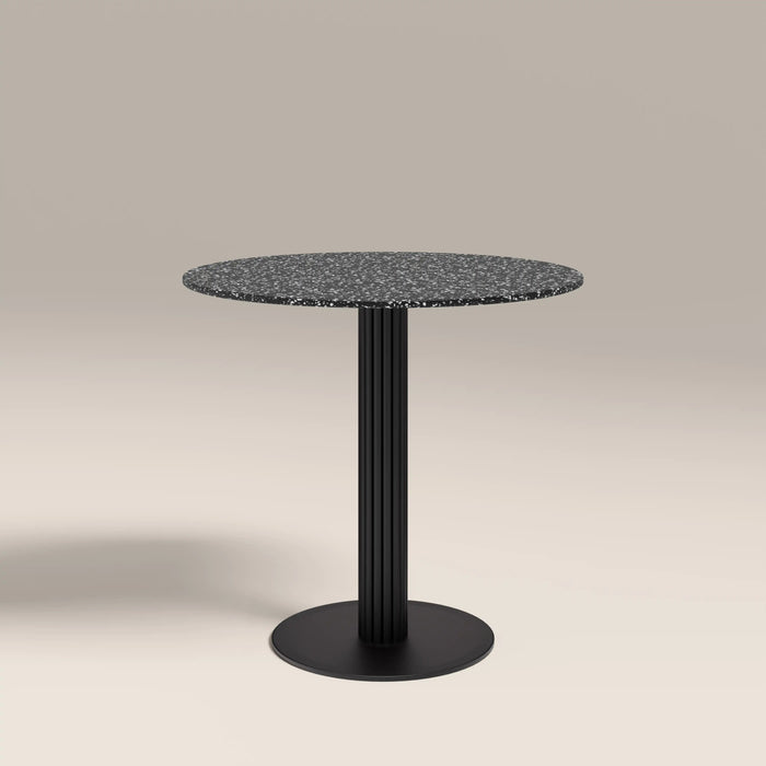 Rafferty 2 Seat Round Cafe Table Black Marble Effect Terrazzo