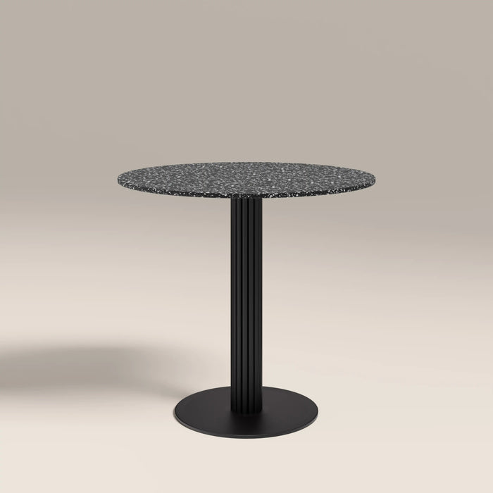 Rafferty 2 Seat Round Cafe Table Black Marble Effect Terrazzo