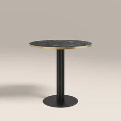 Rafferty 2 Seat Round Cafe Table | Black Marble Effect