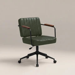 Mason Office Chair | Vintage Green Faux Leather & Black