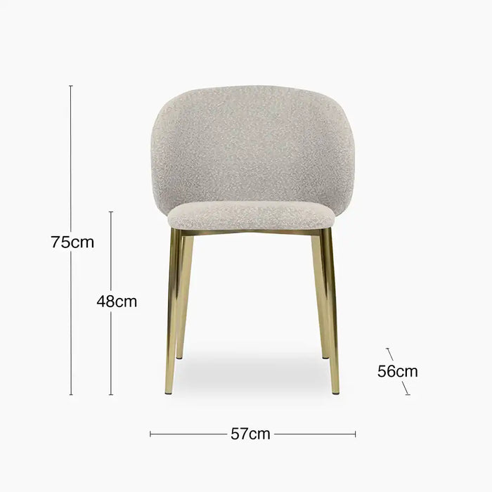 Cameron Dining Chair | Speckled Stone Sustainable Boucle