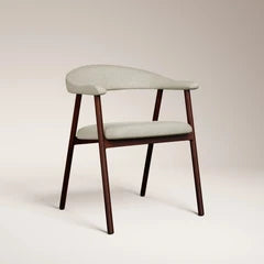 Monroe Carver Dining Chair | Speckled Stone Sustainable Boucle & Walnut