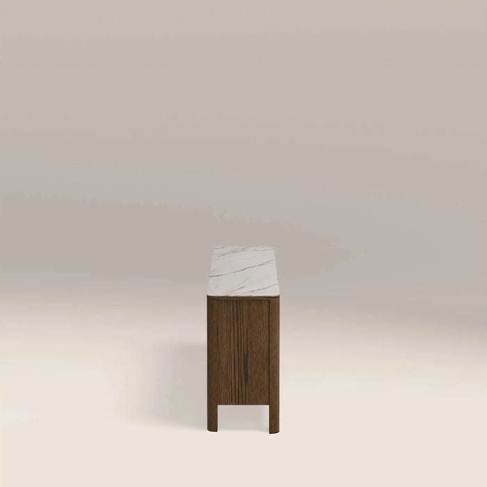 Southampton 2 Door Sideboard Ecru Ceramic & Smoked Walnut
