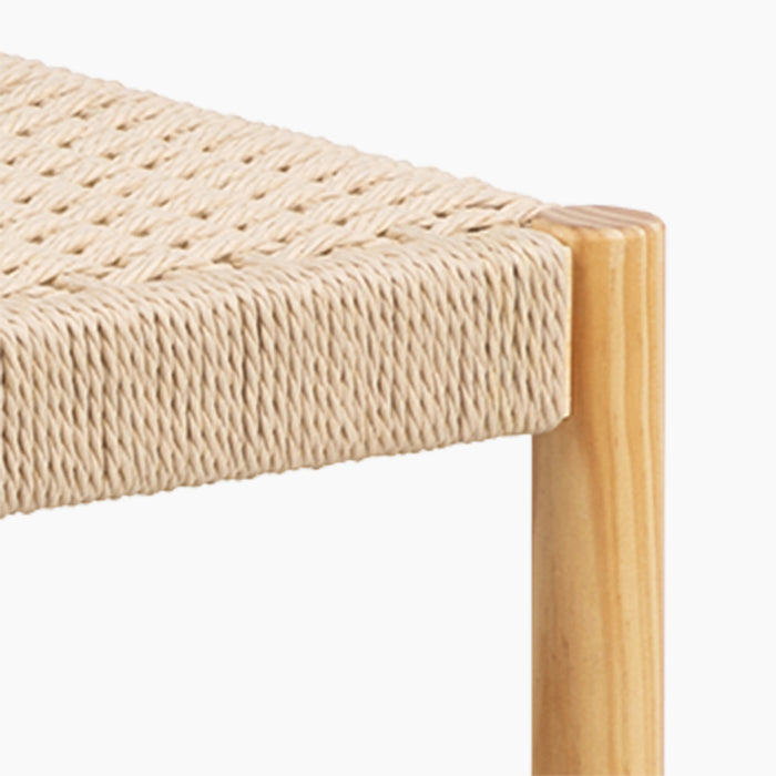 Alvin 2 Seater Bench Natural Weave & Oak