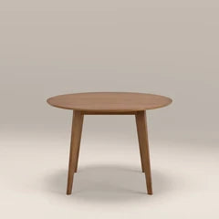 Roxby 4 Seat Round Wooden Dining Table | Walnut