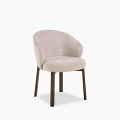 Darlene Wooden Dining Chair | Natural Boucle & Smoked Walnut