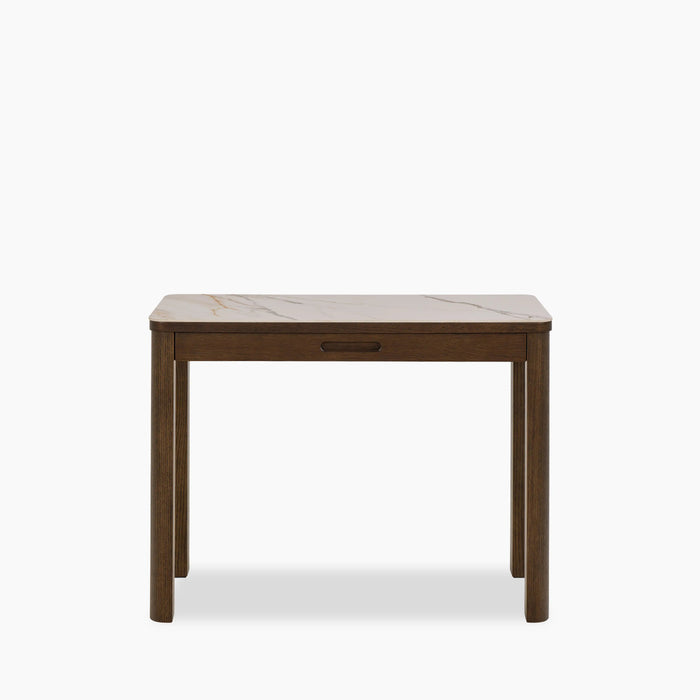 Southampton 1 Drawer Console Table Ecru Ceramic & Smoked Walnut