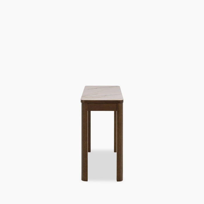 Southampton 1 Drawer Console Table Ecru Ceramic & Smoked Walnut