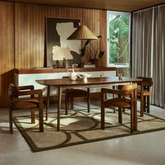 Abbe 6-8 Seat Rectangle Wooden Extendable Dining Table | Walnut