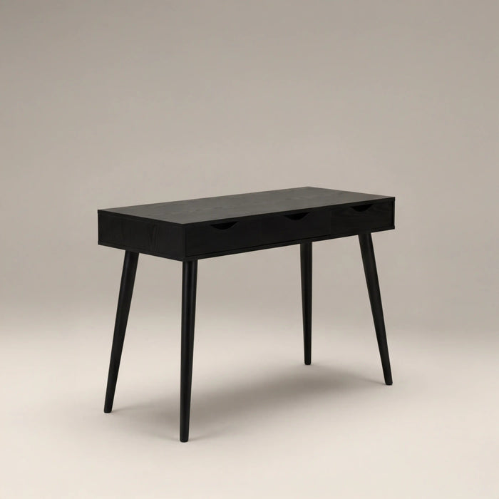 Neptun 3 Drawer Wooden Desk Black