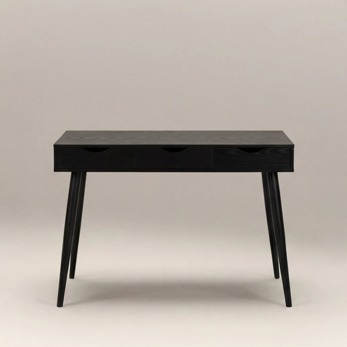 Neptun 3 Drawer Wooden Desk Black
