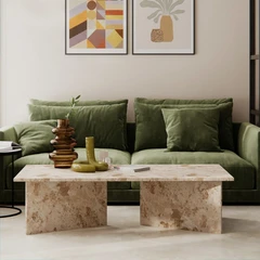 Vega Rectangle Coffee Table | Latte Marble