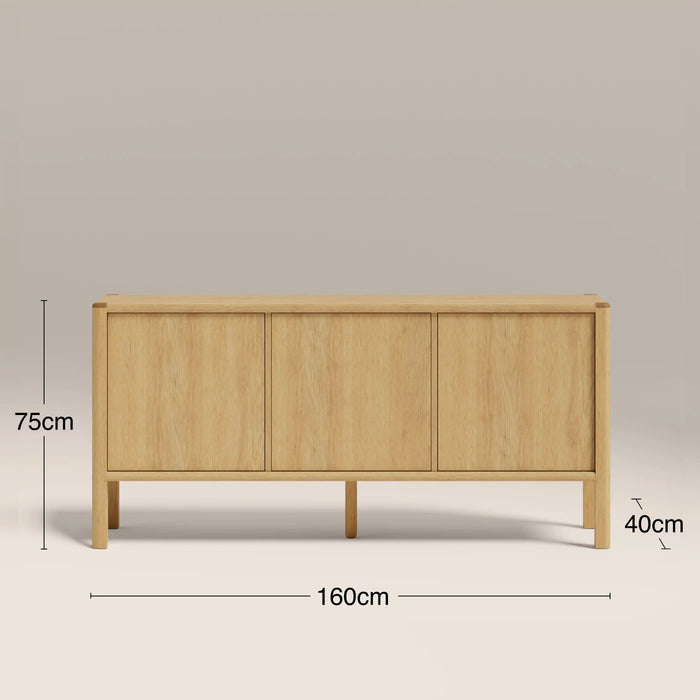 Avalon 3 Door Wooden Sideboard Oak