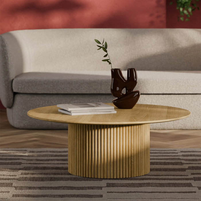 Marcel Round Wooden Coffee Table Oak