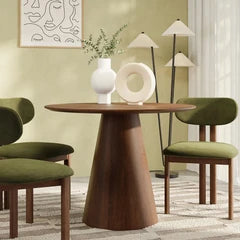Finnley & Arbor 4 Seat Dining Set | Walnut & Olive Green Sustainable Velvet