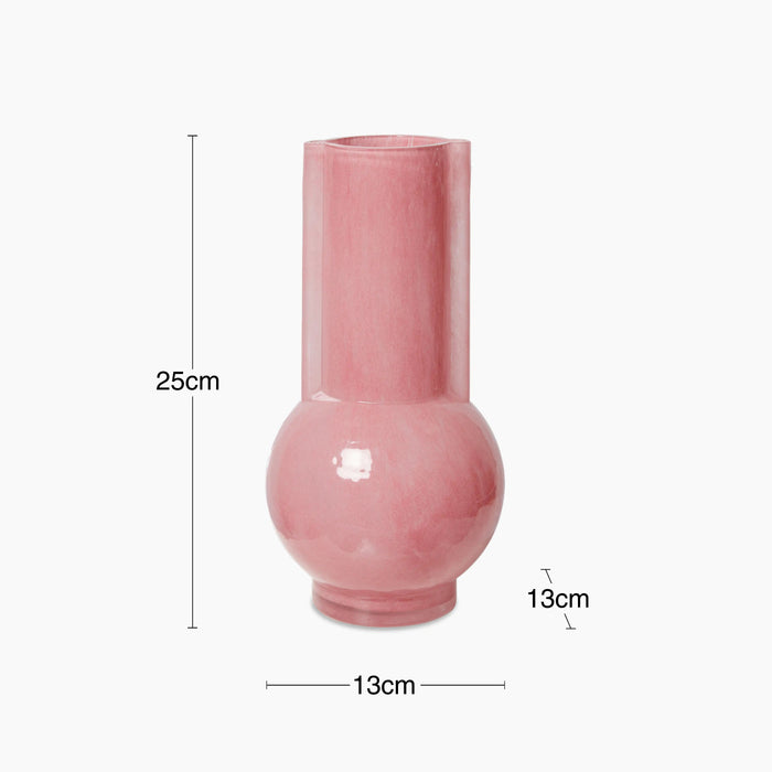 HKliving Glass Vase Flamingo Pink