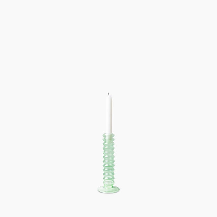 HKliving Glass Candle Holder L Mint Green