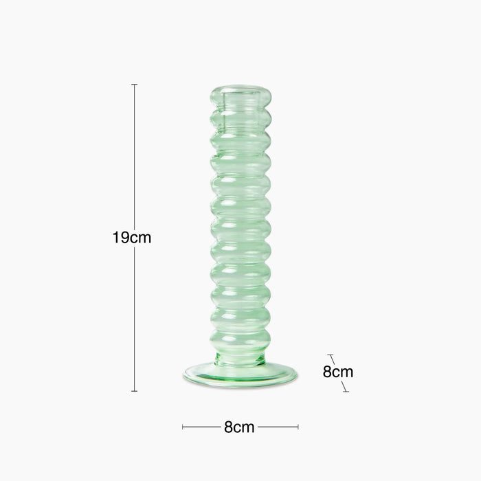 HKliving Glass Candle Holder L Mint Green