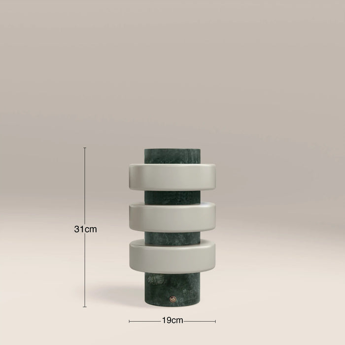 Alanis Table Lamp Opal Glass & Dark Green Marble