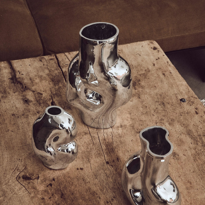 HKliving Glass Vase Chrome