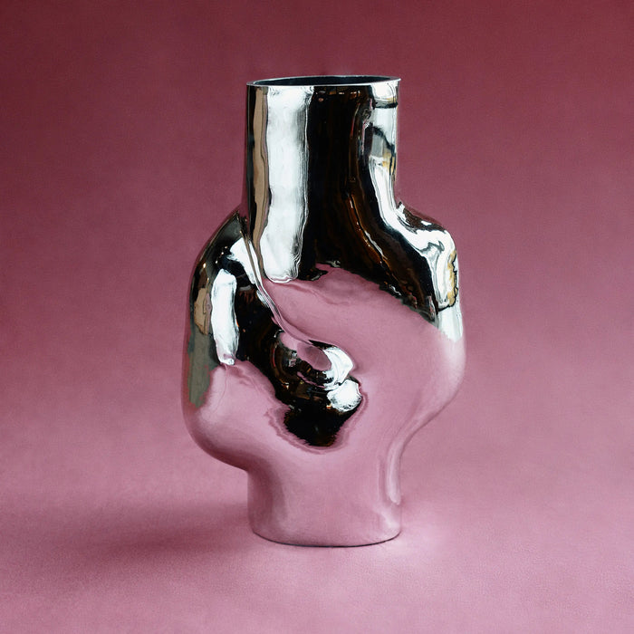 HKliving Glass Vase Chrome