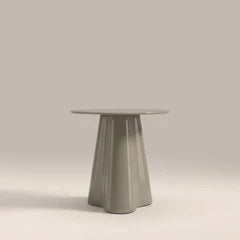 Hadley Round Side Table | Sage Green Sandblasted Glass & High Gloss Sage Green