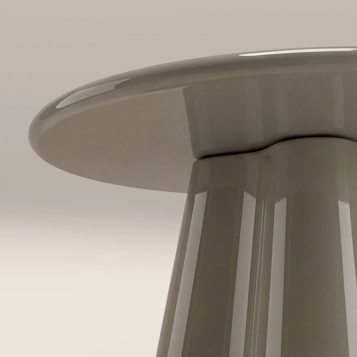 Hadley Round Side Table Sage Green Sandblasted Glass & High Gloss Sage Green