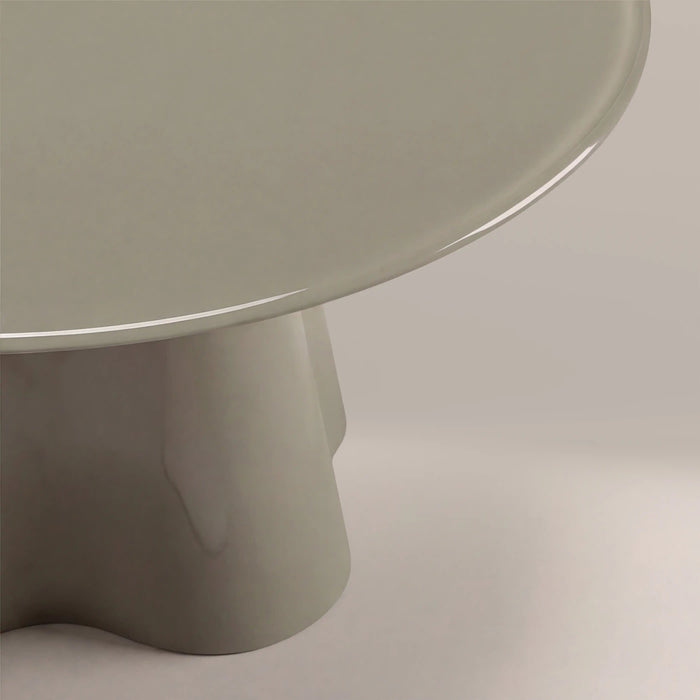 Hadley Round Coffee Table Sage Green Sandblasted Glass & High Gloss Sage Green