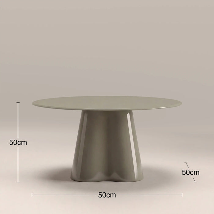 Hadley Round Coffee Table Sage Green Sandblasted Glass & High Gloss Sage Green