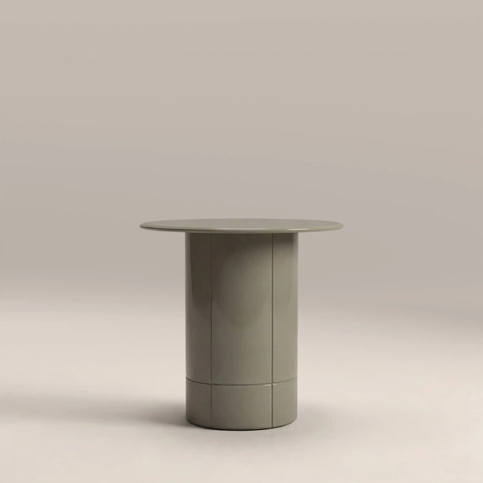 Flore Round Side Table Sage Green Glass & High Gloss Sage Green