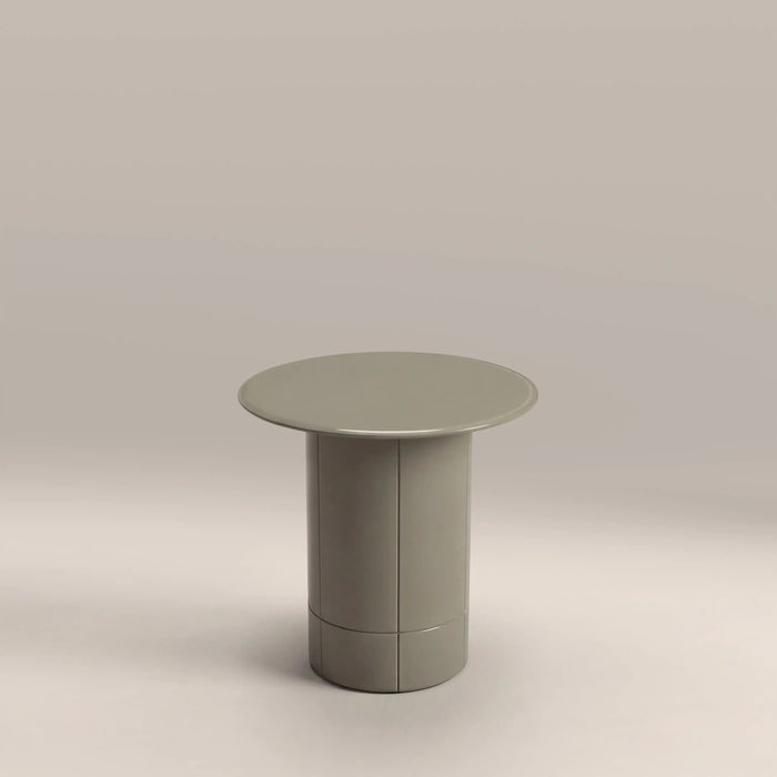 Flore Round Side Table Sage Green Glass & High Gloss Sage Green