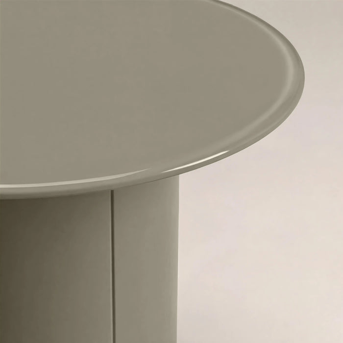 Flore Round Side Table Sage Green Glass & High Gloss Sage Green