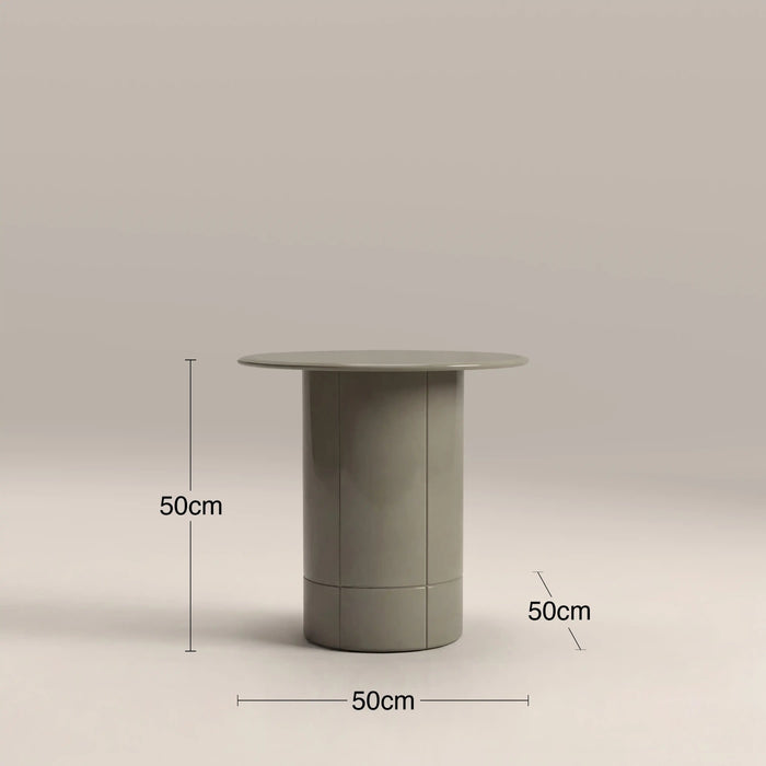 Flore Round Side Table Sage Green Glass & High Gloss Sage Green