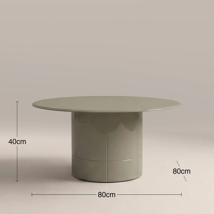 Flore Round Coffee Table Sage Green Glass & High Gloss Sage Green