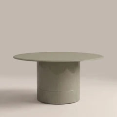 Flore Round Coffee Table | Sage Green Glass & High Gloss Sage Green