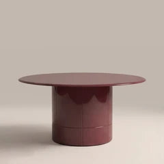 Flore Round Coffee Table | Cherry Red Glass & High Gloss Cherry Red