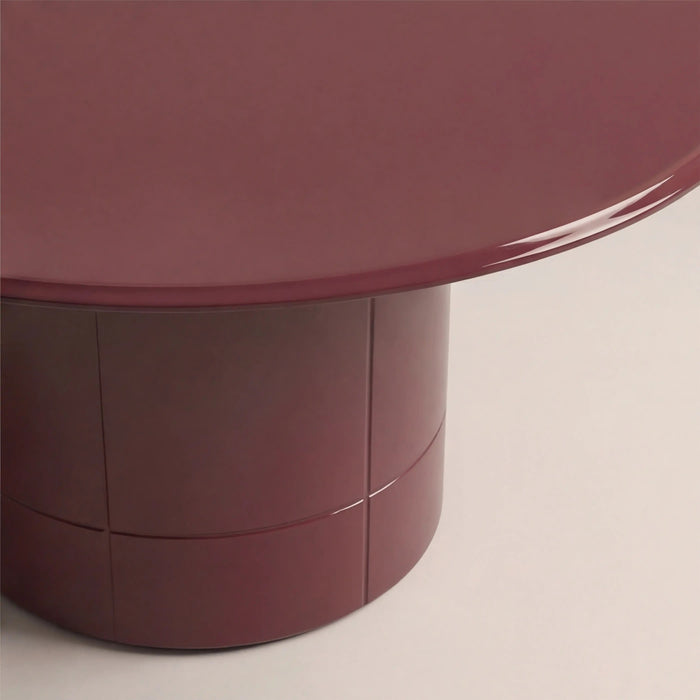 Flore Round Coffee Table Cherry Red Glass & High Gloss Cherry Red