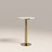 Rafferty 2 Seat Round Bar Table | White Marble Effect & Brass
