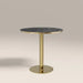 Kinsley 2 Seat Round Cafe Table | Black Marble Effect & Brass