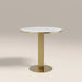 Rafferty 2 Seat Round Cafe Table | White Marble Effect & Brass