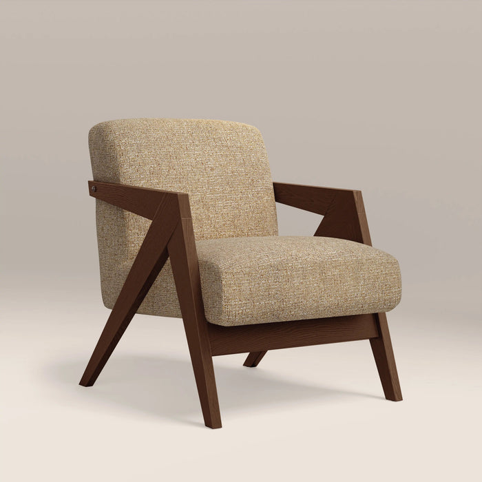 Bennie Accent Chair Speckled Latte Boucle & Walnut