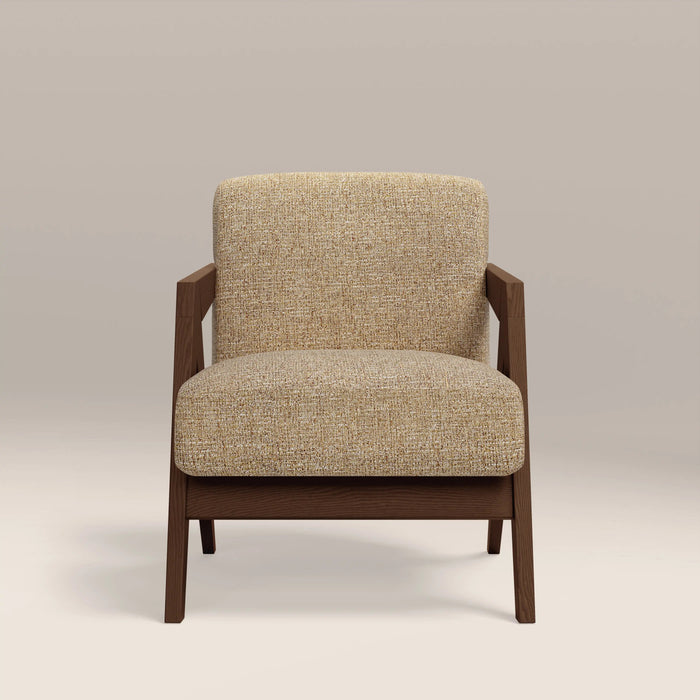 Bennie Accent Chair Speckled Latte Boucle & Walnut