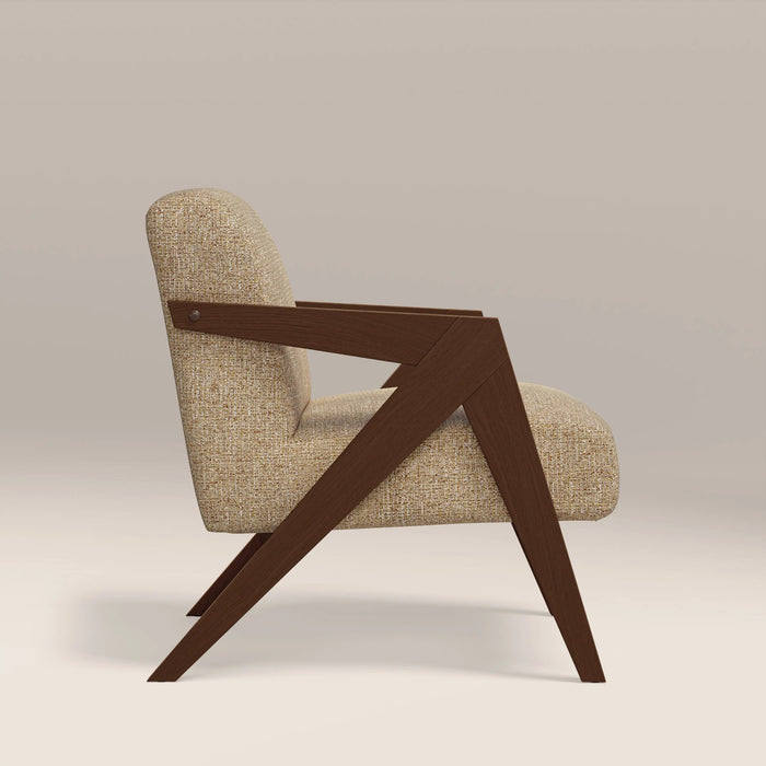 Bennie Accent Chair Speckled Latte Boucle & Walnut