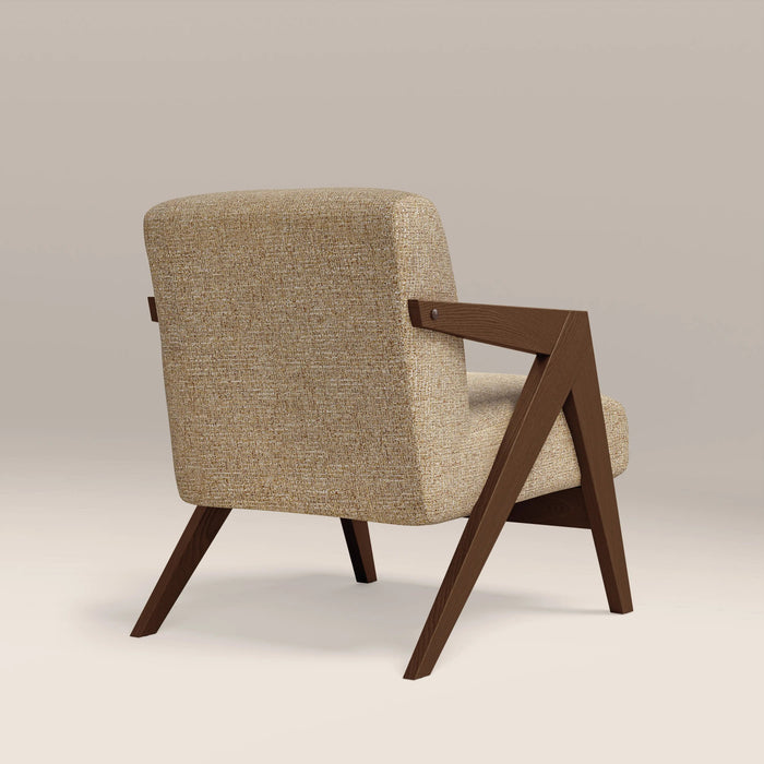 Bennie Accent Chair Speckled Latte Boucle & Walnut