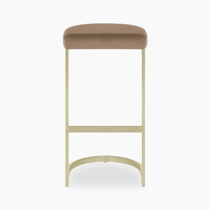 Matteo Bar Stool | Taupe Sustainable Velvet