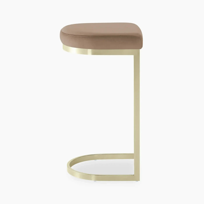 Matteo Bar Stool | Taupe Sustainable Velvet